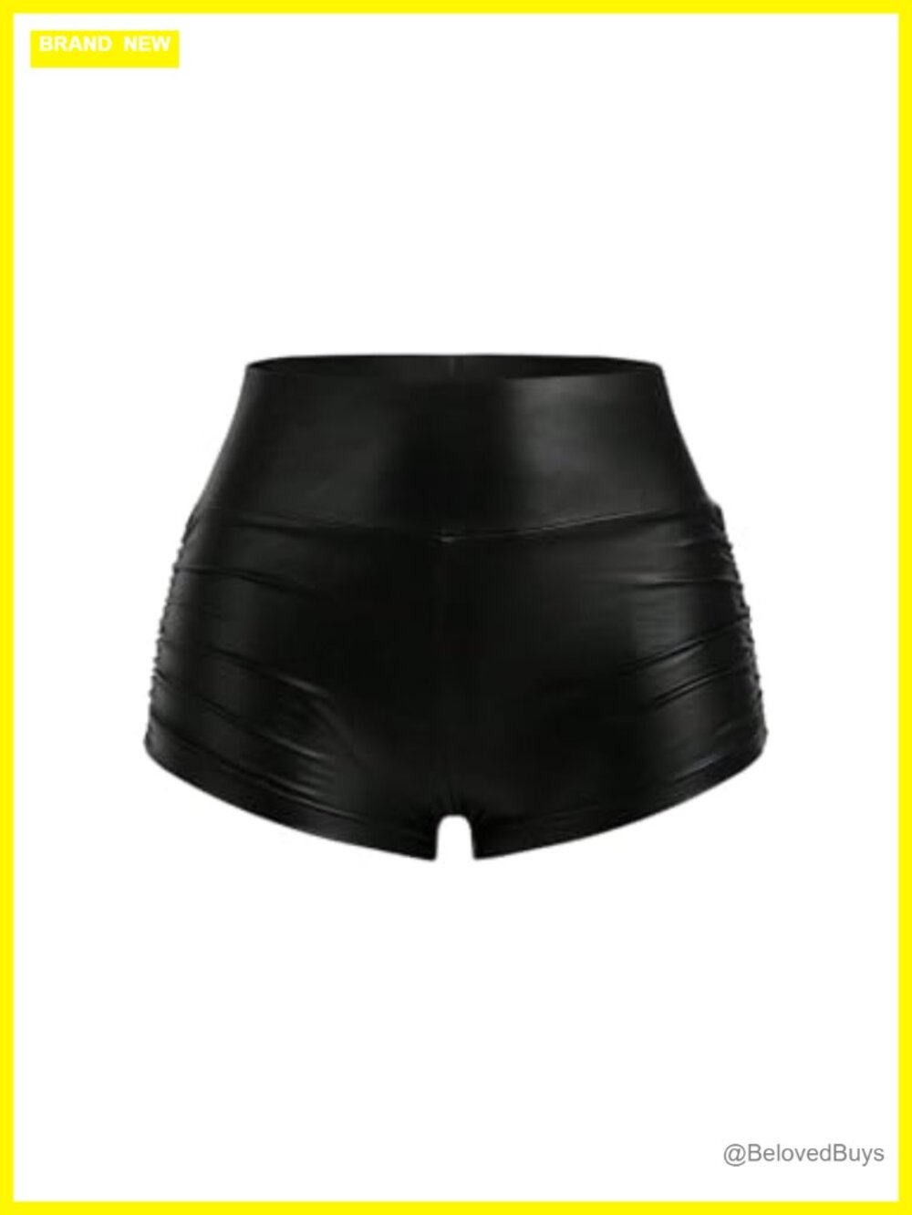 Faux Leather Ruched Mini Shorts for Women Going Out Clubwear